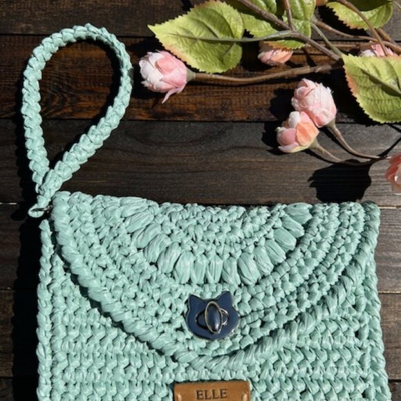 ELLE Raffia Crochet Clutch - Picture 4 of 16